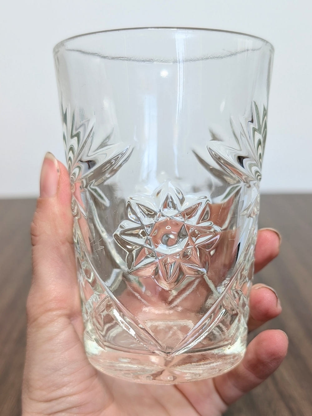 Set Of 10 Vintage 60s Anchor Hocking Prescut Pattern Flat Tumblers Pressed Glass - Picture 2 of 16